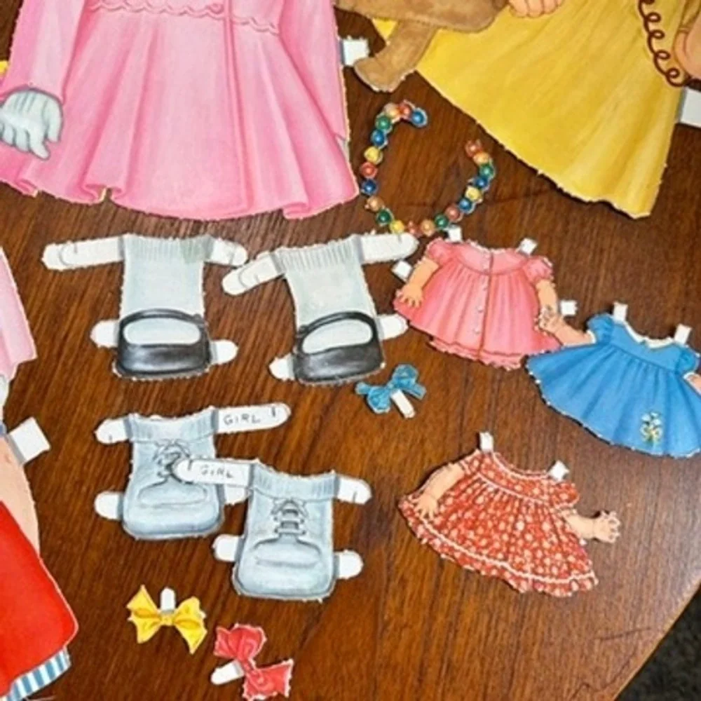 Vintage 50s Paper Doll Set Boy and Girl Mid-Century Retro Outfits Nostalgia MCM
